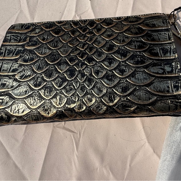 Brahmin Black and Gold Clutch with Luxurious Design - Picture 2 of 3